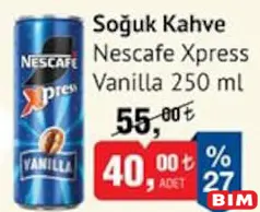 NESCAFE XPRESS VANİLLA SOĞUK KAHVE 250 ML